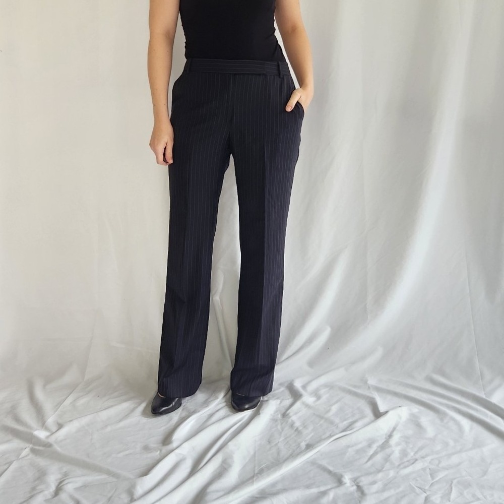 Ann Taylor‎ Wool Blend Black Pinstripe Trousers
